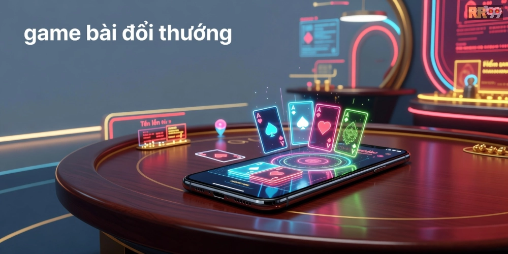 Minh họa khái niệm game bài đổi thưởng trên nền tảng RR99 với giao diện hấp dẫn