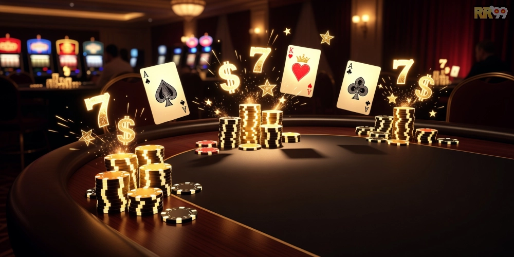 Minh họa ván poker nổ hũ hấp dẫn trong game rr99