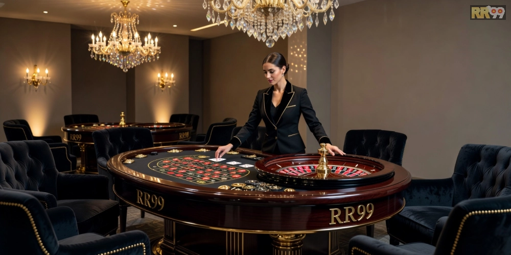 Nổi bật bàn chơi live casino rr99 tại RR99 Golden Palace với không gian sang trọng