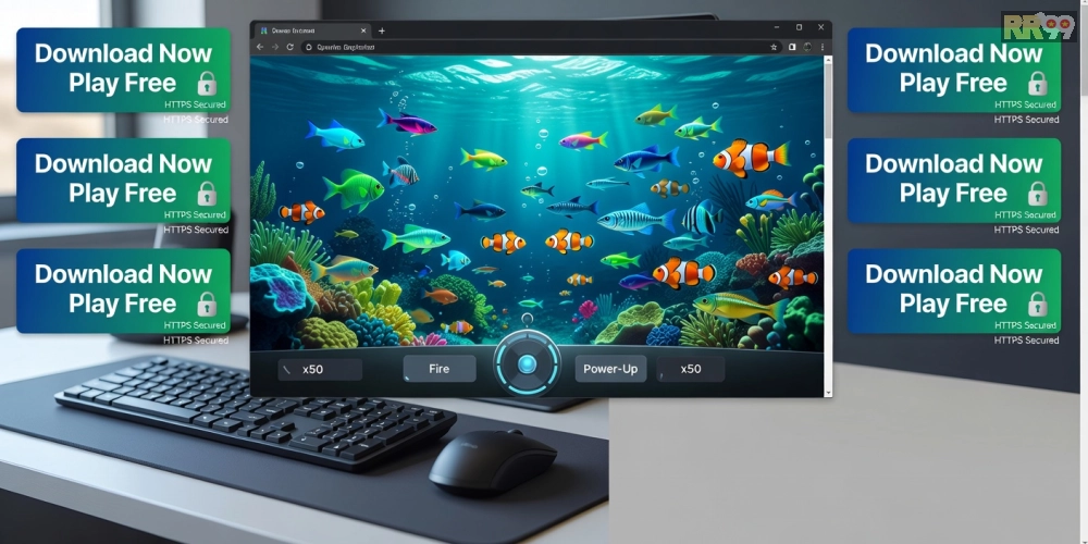 Giao diện web tải game bắn cá rr99 với các tùy chọn chơi đa dạng